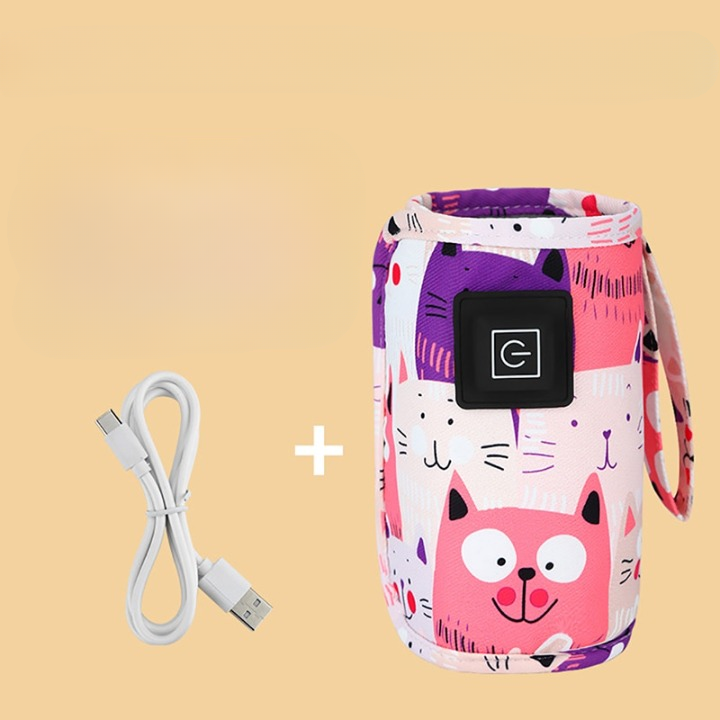 Tragbarer Flaschenwärmer | Kompakt Leicht USB Vielseitig Einstellbar-Rosa-Luzern Mode