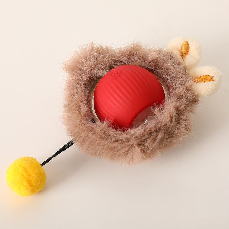 Katzenspielball | Interaktiv Jagen Langlebig Unterhaltsam Stimulierend-Plüsch Rot-Luzern Mode
