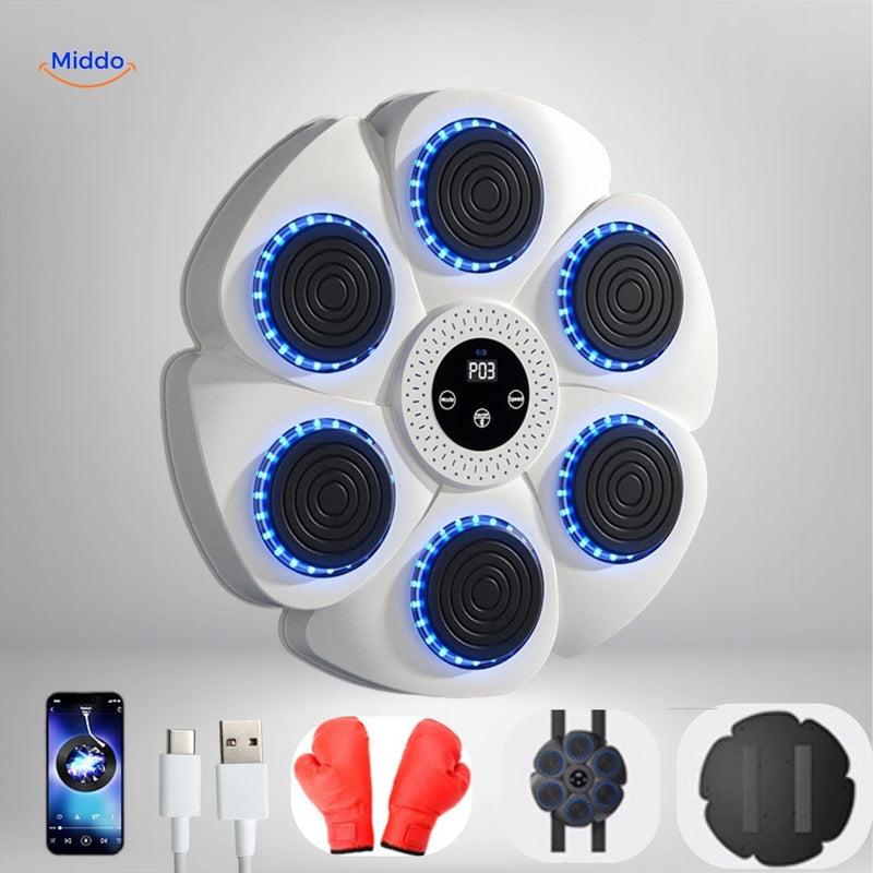 Boxmaschine | Interaktiv Musik Bluetooth Vielseitig Langlebig USB-Weiß + Kinder-Boxhandschuhe-Luzern Mode