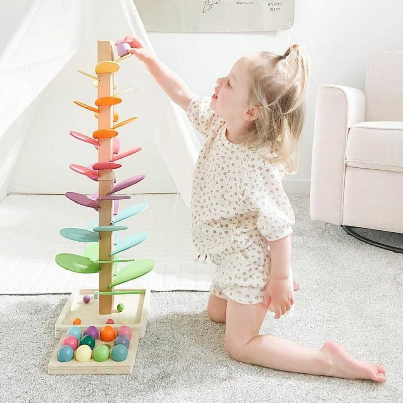 Interaktives Baumspielzeug | Regenbogen Lernspielzeug | Nachhaltig und Natürlich-Luzern Mode