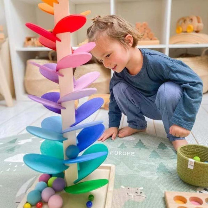 Interaktives Baumspielzeug | Regenbogen Lernspielzeug | Nachhaltig und Natürlich-Luzern Mode