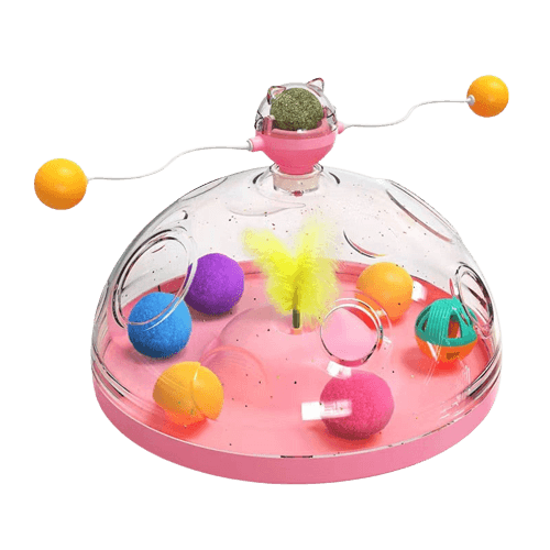 Katzenspielzeug | Interaktiv | Innovativ | Beruhigend | Rutschfest | Puzzle-Rosa-Luzern Mode