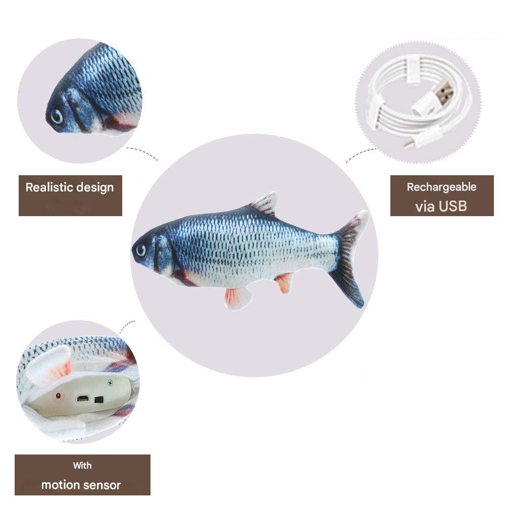 Hunde Fischspielzeug | Interaktiv | Beweglich | USB | Wiederaufladbar-Luzern Mode