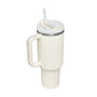 Reisebecher | 1200ML Isolierend Deckel Strohhalm Langlebig Vielseitig-Cremeweiß-1200 ML-Luzern Mode