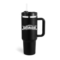 Reisebecher | 1200ML Isolierend Deckel Strohhalm Langlebig Vielseitig-Halloween Creme-Schwarz-1200 ML-Luzern Mode