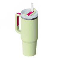 Reisebecher | 1200ML Isolierend Deckel Strohhalm Langlebig Vielseitig-Hellgrün-1200 ML-Luzern Mode
