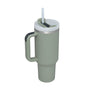 Reisebecher | 1200ML Isolierend Deckel Strohhalm Langlebig Vielseitig-Lorbeergrün-1200 ML-Luzern Mode