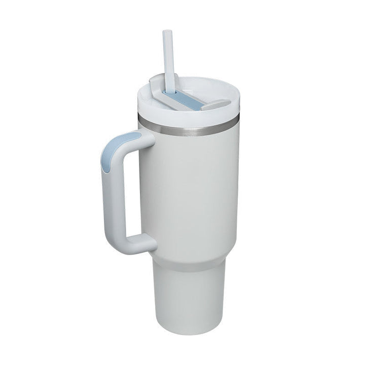 Reisebecher | 1200ML Isolierend Deckel Strohhalm Langlebig Vielseitig-Nebelgrau-1200 ML-Luzern Mode