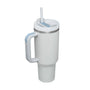 Reisebecher | 1200ML Isolierend Deckel Strohhalm Langlebig Vielseitig-Nebelgrau-1200 ML-Luzern Mode