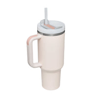 Reisebecher | 1200ML Isolierend Deckel Strohhalm Langlebig Vielseitig-Rosenquarz-1200 ML-Luzern Mode