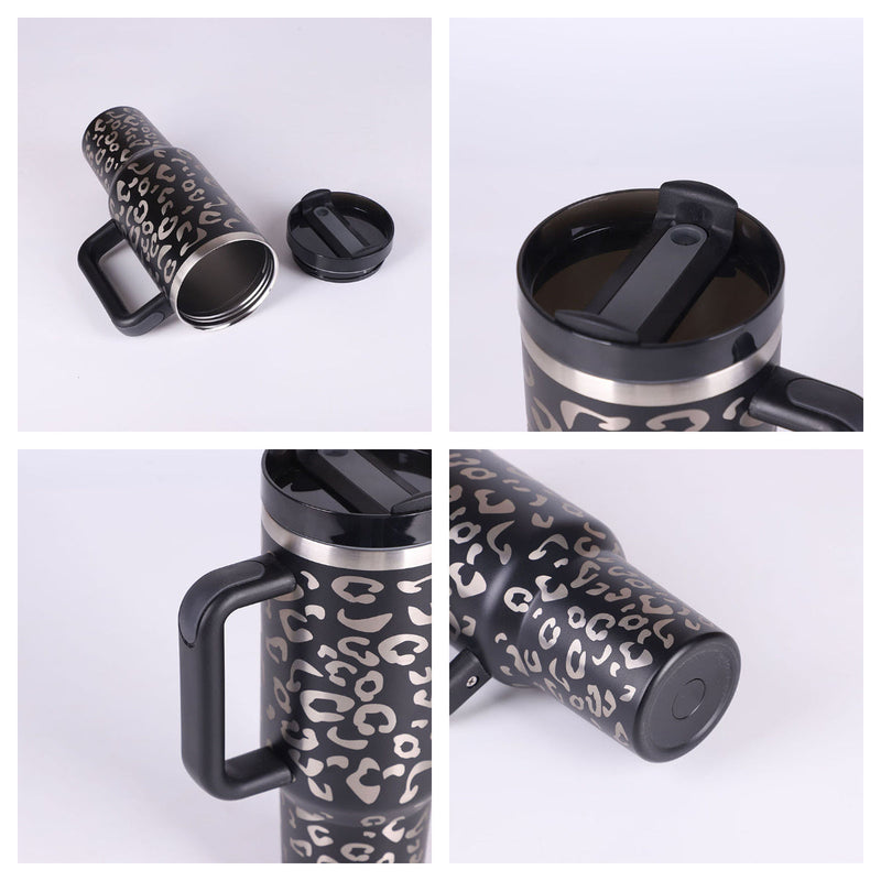 Reisebecher | 1200ML Isolierend Deckel Strohhalm Langlebig Vielseitig-Luzern Mode