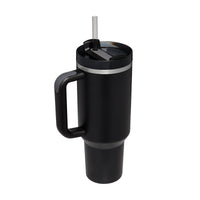 Reisebecher | 1200ML Isolierend Deckel Strohhalm Langlebig Vielseitig-Schwarz-1200 ML-Luzern Mode