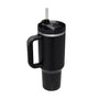 Reisebecher | 1200ML Isolierend Deckel Strohhalm Langlebig Vielseitig-Schwarz-1200 ML-Luzern Mode