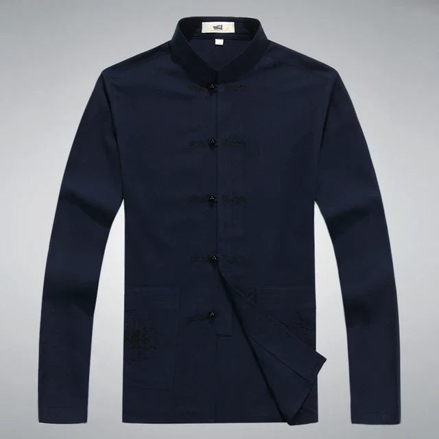 Herren Tang Anzughose mit Elastischem Bund und Tasche-Marineblau-S-Luzern Mode