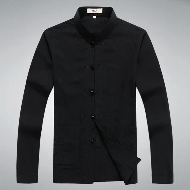 Herren Tang Anzughose mit Elastischem Bund und Tasche-Schwarz-S-Luzern Mode