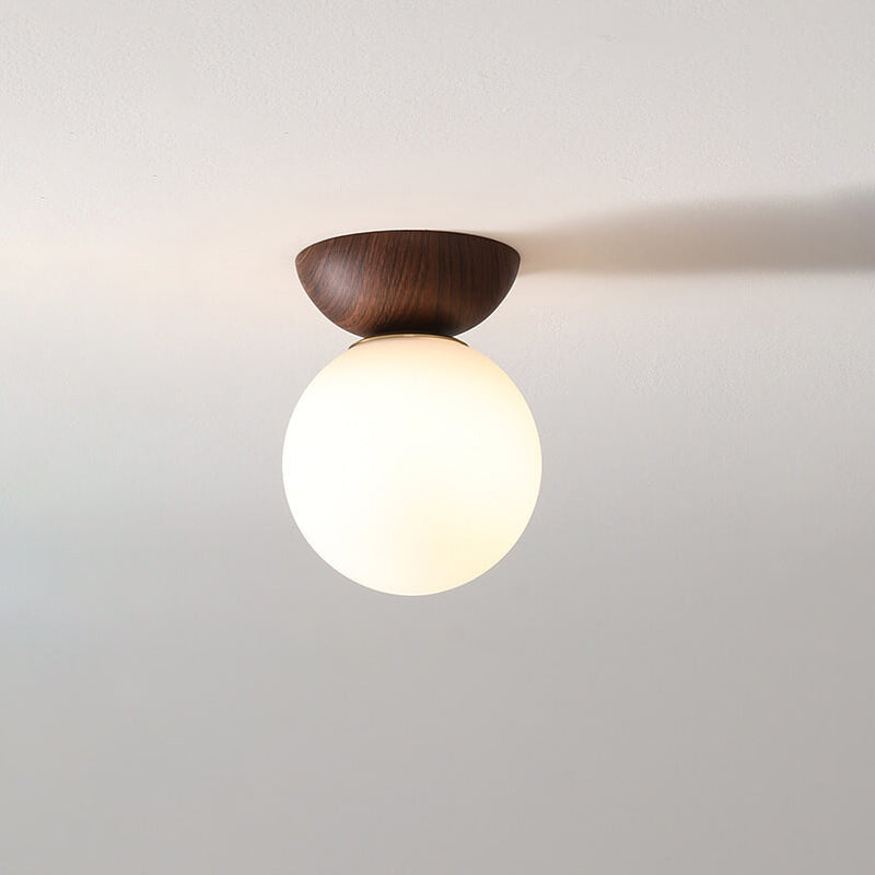 Japanische Stil Deckenlampe | Kugelform | LED | Energiesparend | Verstellbar-Verstellbar (Weiß/warmweiß)-Einbaulampe-Holz-Luzern Mode