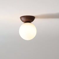 Japanische Stil Deckenlampe | Kugelform | LED | Energiesparend | Verstellbar-Verstellbar (Weiß/warmweiß)-Einbaulampe-Holz-Luzern Mode