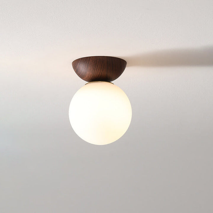 Japanische Stil Deckenlampe | Kugelform | LED | Energiesparend | Verstellbar-Verstellbar (Weiß/warmweiß)-Einbaulampe-Holz-Luzern Mode