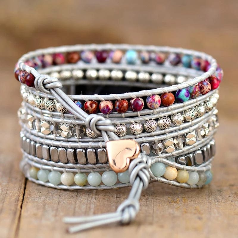 Boho Meeres Jaspis Apple Watch Wickelarmband Damen-Luzern Mode