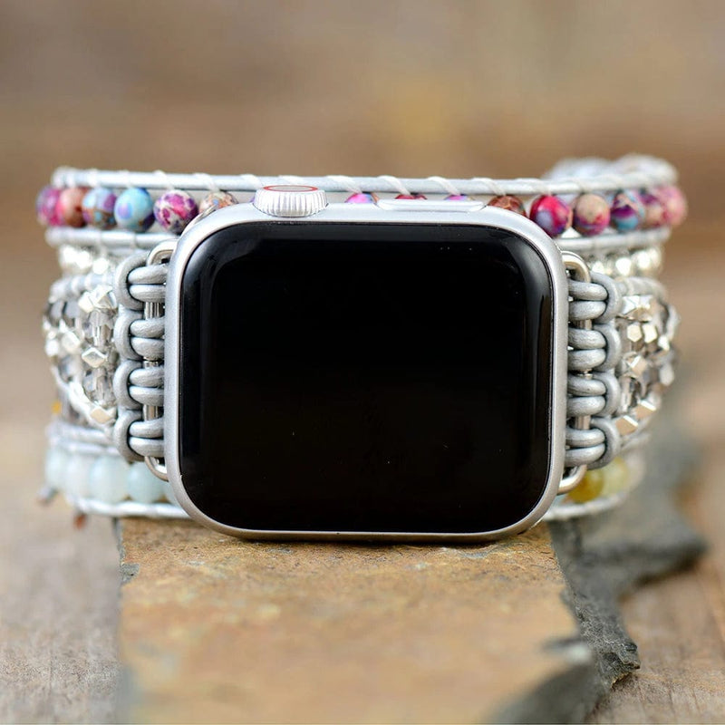 Boho Meeres Jaspis Apple Watch Wickelarmband Damen-Luzern Mode