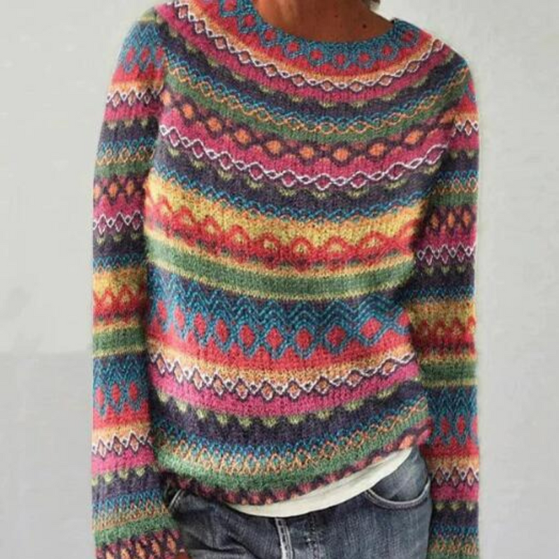 Herren Norweger Strickpullover mit Muster Wintermode-Bunt-XS-Luzern Mode