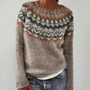 Herren Norweger Strickpullover mit Muster Wintermode-Kamel-XS-Luzern Mode