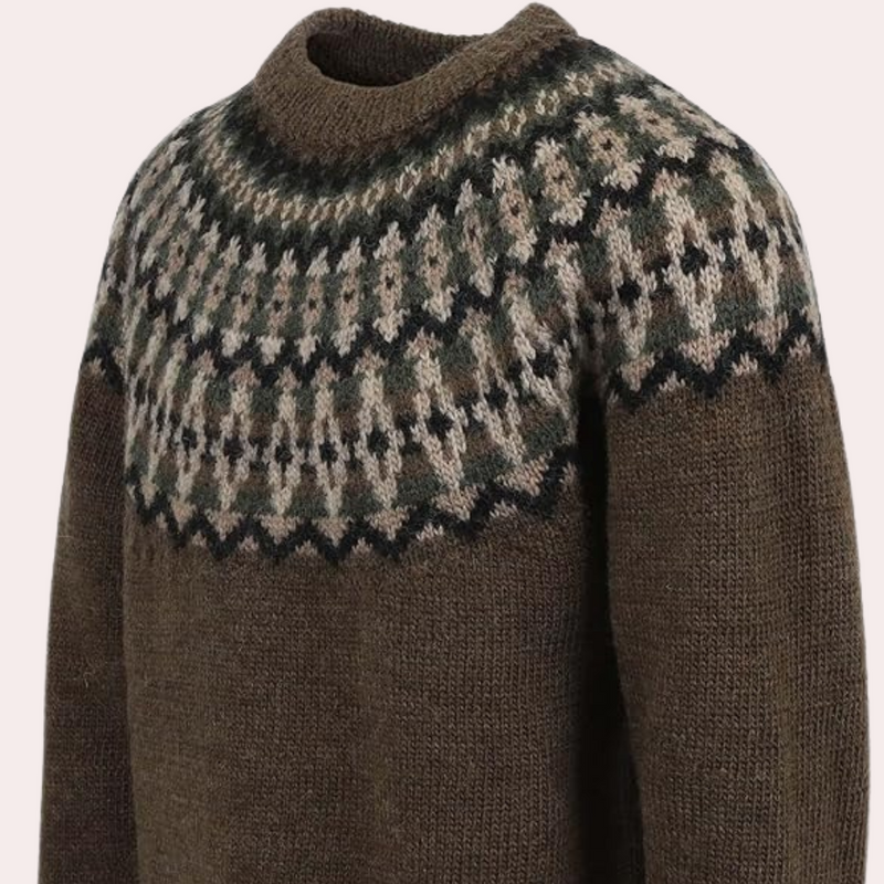 Herren Norweger Strickpullover mit Muster Wintermode-Luzern Mode