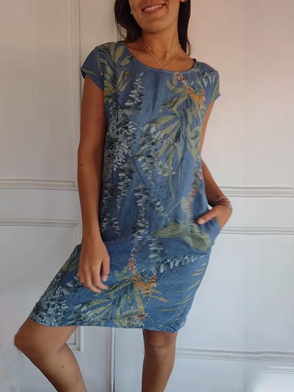 Bequemes Kleid mit Rundhalsausschnitt – Valentina