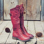 Kniehohe Leder-Damenstiefel mit Schnürung und orthopädischem Komfort – Soraya