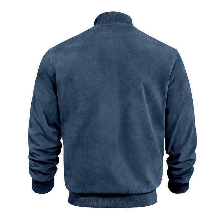 Leichte Herren Übergangsjacke im Wildleder-Look mit Stehkragen – Damian