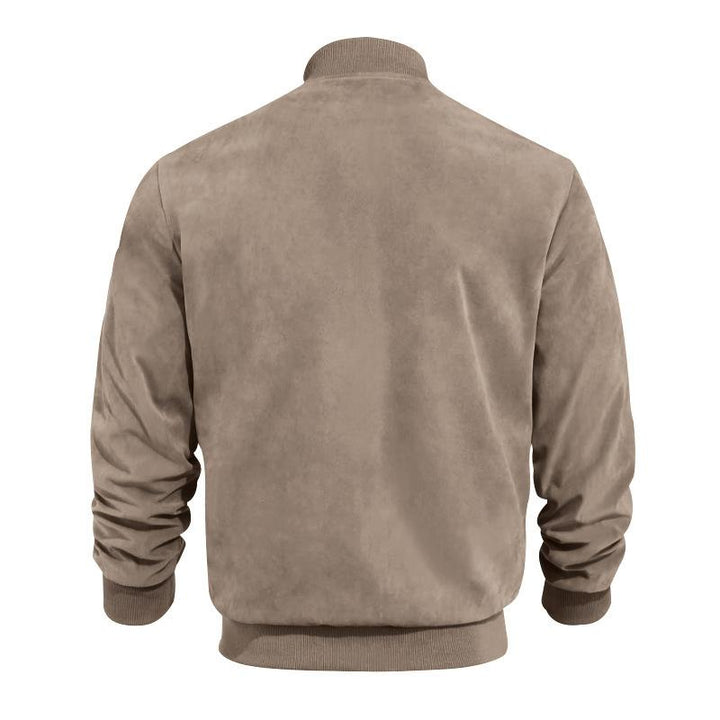 Leichte Herren Übergangsjacke im Wildleder-Look mit Stehkragen – Damian