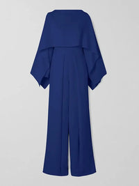 Damen Eleganter Jumpsuit mit Weitem Bein und Cape-Design-Luzern Mode