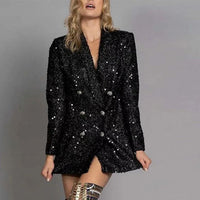 Pailletten Blazer Kleid Damen - Elegantes Party Outfit-Luzern Mode