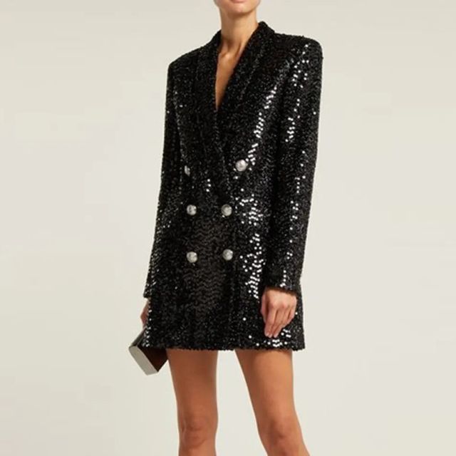 Pailletten Blazer Kleid Damen - Elegantes Party Outfit-Luzern Mode