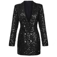 Pailletten Blazer Kleid Damen - Elegantes Party Outfit-Luzern Mode