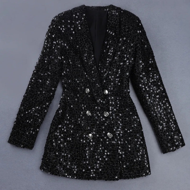 Pailletten Blazer Kleid Damen - Elegantes Party Outfit-Luzern Mode