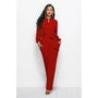 Eleganter Damen Jumpsuit mit Gürtel für besondere Anlässe-Rot-S-Luzern Mode