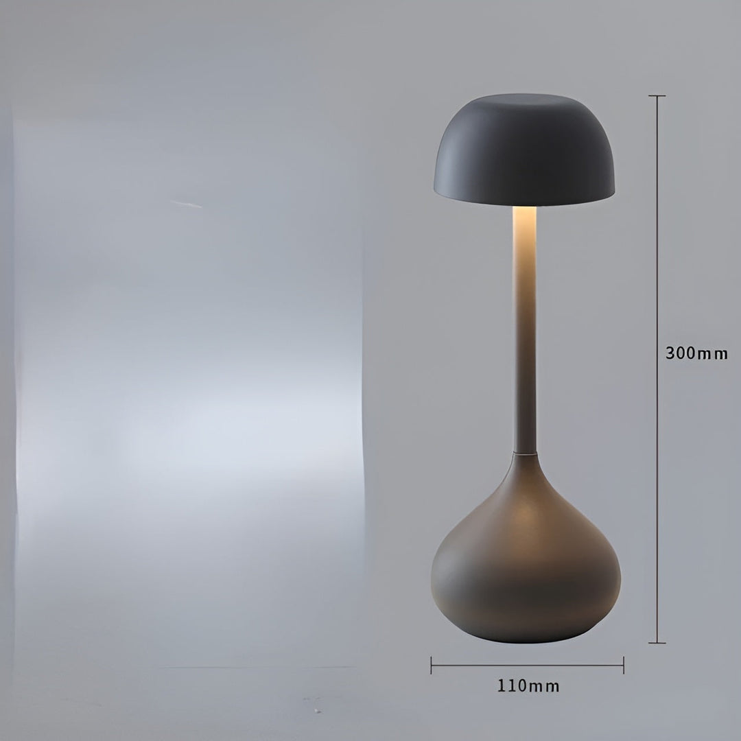 Tischlampe | Pilz Dimmbar Kabellos Stilvoll Langlebig LED Einzigartig-Grau Matt-Luzern Mode
