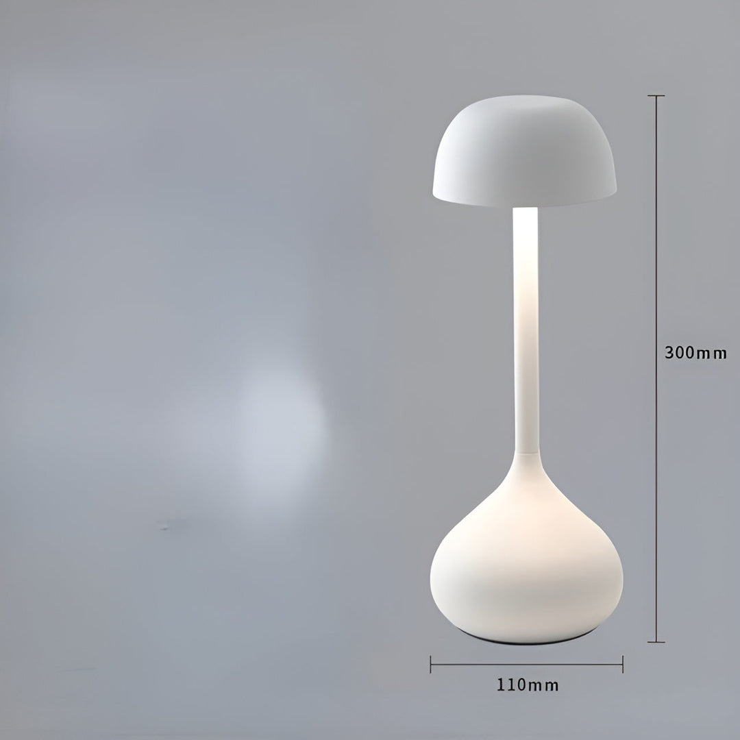 Tischlampe | Pilz Dimmbar Kabellos Stilvoll Langlebig LED Einzigartig-Weiß Matt-Luzern Mode