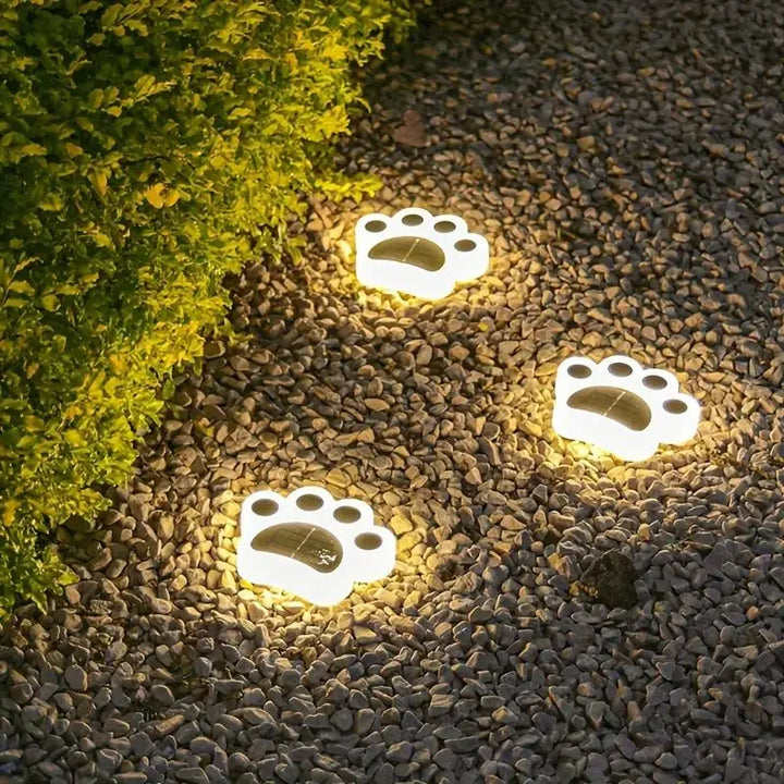 Gartenbeleuchtung | Kabellos Pfotenabdruck Solar Wiederaufladbar Langlebig Einzigartig-Warmweiß-Luzern Mode