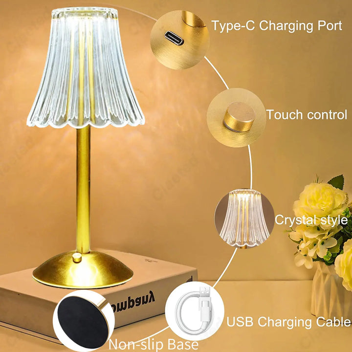 Tischlampe | Kabellos LED Aufladbar Langlebig Stilvoll Tragbar Luxuriös-Luzern Mode