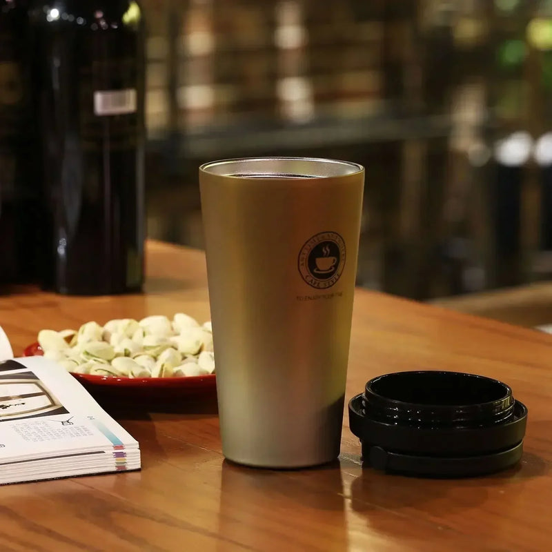 Kaffeebecher für unterwegs | Thermo | Doppelwandig | Isolierend | Stilvoll | Langlebig-Luzern Mode