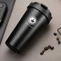 Kaffeebecher für unterwegs | Thermo | Doppelwandig | Isolierend | Stilvoll | Langlebig-Schwarz-Luzern Mode