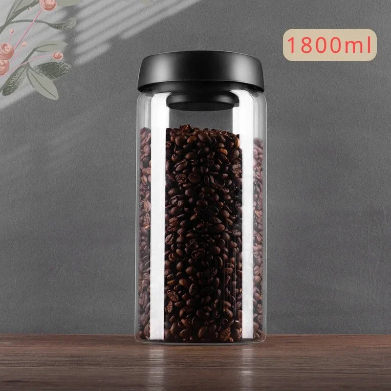 Kaffeebohnen-Vorratsbehälter | Glas Transparent Langlebig Stilvoll Luftdicht-1800ml-Luzern Mode