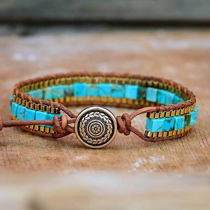 Edelstein-Armband | Türkis Stilvoll Boho Heilend Einzigartig Handgefertigt-Luzern Mode