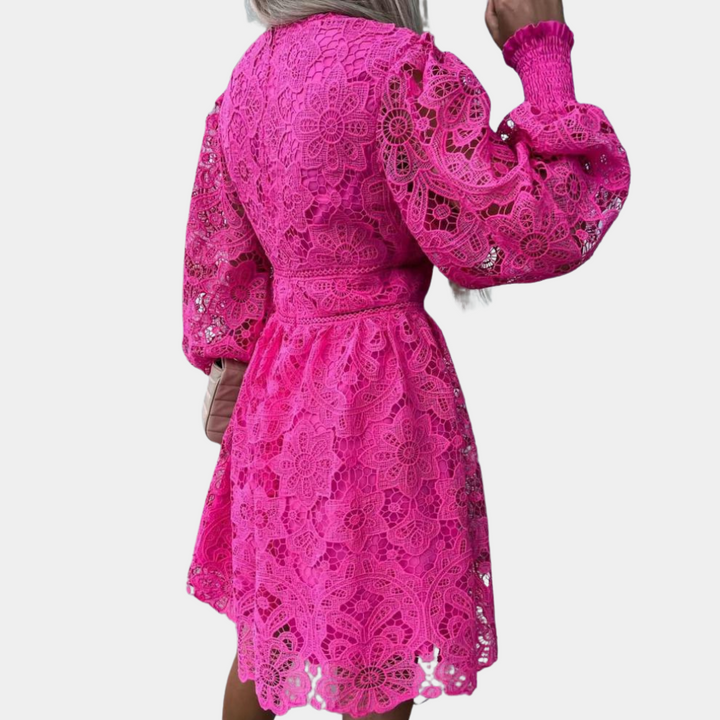 Kanten Midi-Kleid mit Blumenmuster – Eliane