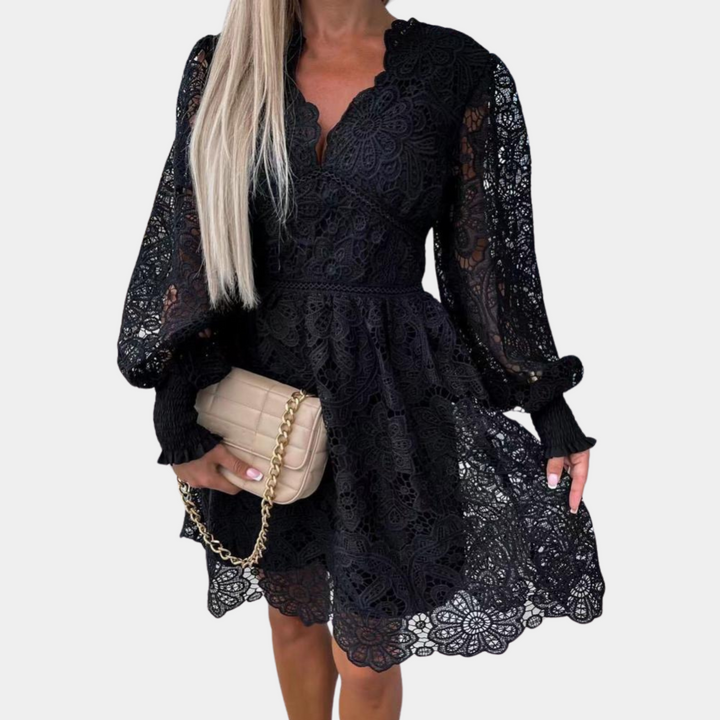 Kanten Midi-Kleid mit Blumenmuster – Eliane