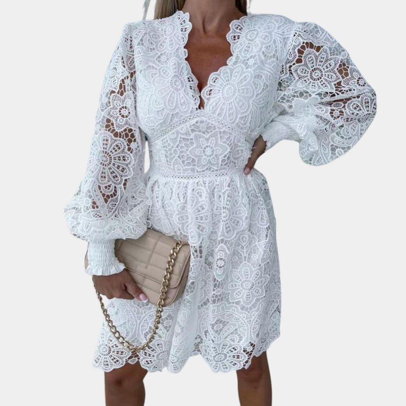 Kanten Midi-Kleid mit Blumenmuster – Eliane