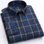 Herren Karohemd Langarm Business Freizeitmode Hemd-Dunkelblau-XS-Luzern Mode