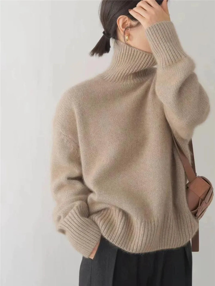 Damen Kaschmir Rollkragenpullover - Weicher Strickpullover-Luzern Mode